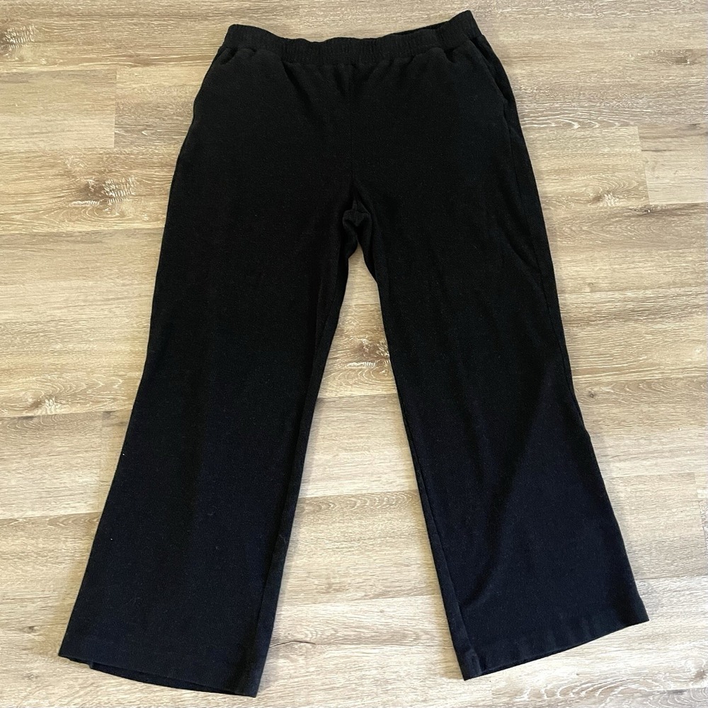 Faherty Men's XXL Fleece Pants Black Pull On Elastic Waist Sweat Lounge Outdoors